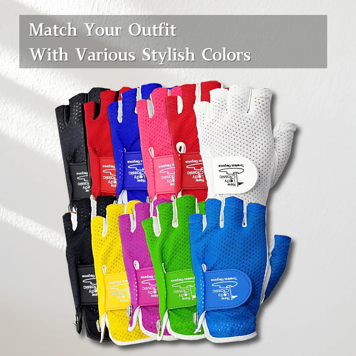 ニューレディ クラシック メッシュ ハーフグローブ プレミアム カブレッタレザー 手のひらに装着 右利きゴルファー用