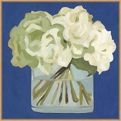 Miniatura 17 de Amanti Art Lienzo enmarcado para pared, 16 x 16 pulgadas, hortensias blancas II por Emma Scarvey, lienzo enmarcado para pared, obras de arte de