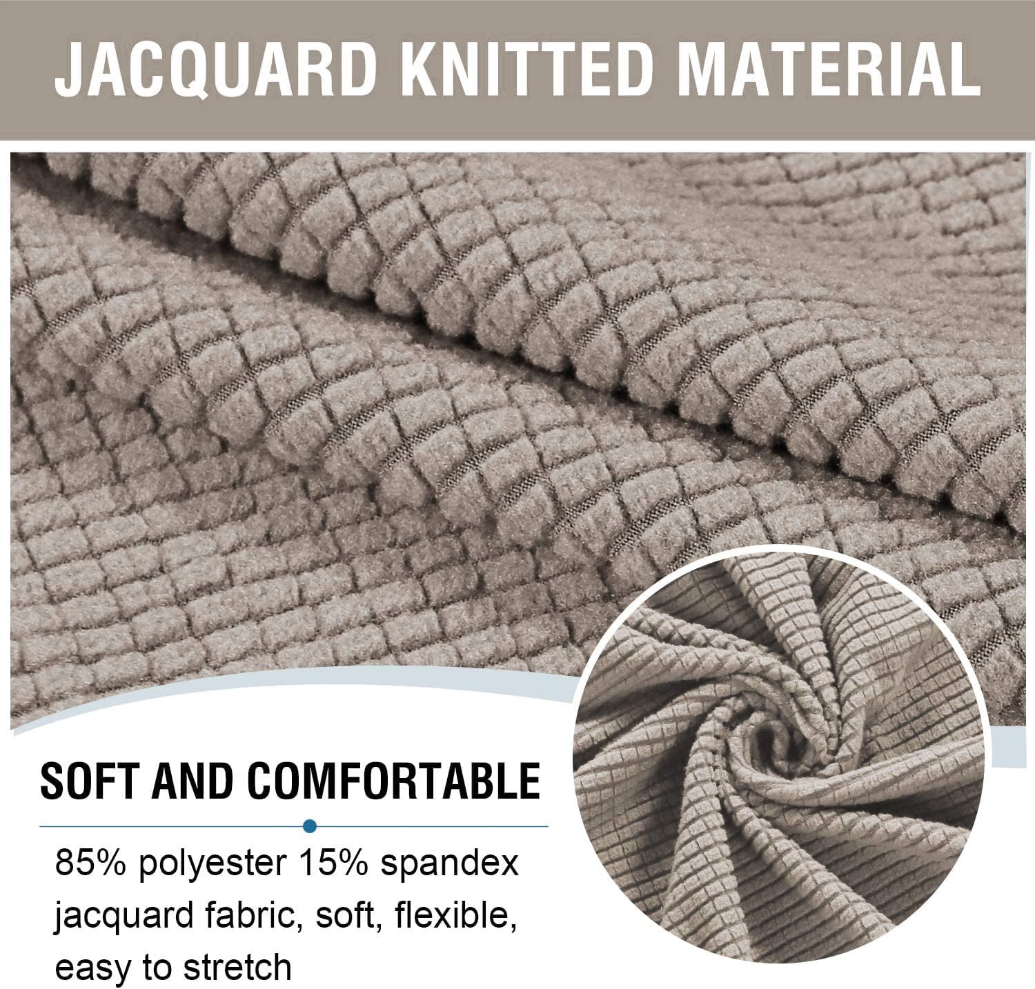 Stretch Ottoman Cover Round Ottoman Slipcovers Furniture Protector Folding Storage Stool Furniture Protector Soft Slipcover with Elastic Bottom,Taupe 1,XL1