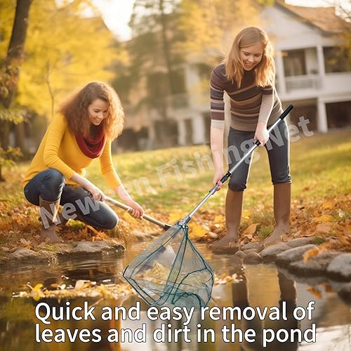 Miniatura 5 de Neween Red de pesca, plegable plegable telescópica de aterrizaje de peces, material de nailon duradero red de aterrizaje de malla para fácil captura