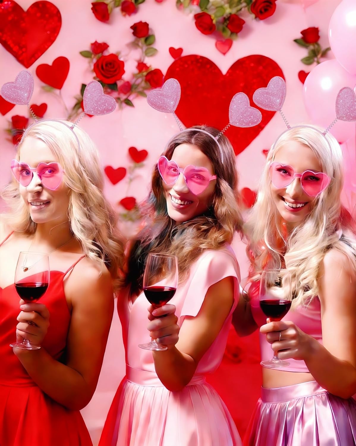 50/100 Pairs Heart Shaped Sunglasses Bulk, Candy Color Transparent Heart Glasses, Women's Bachelorette Party Favor