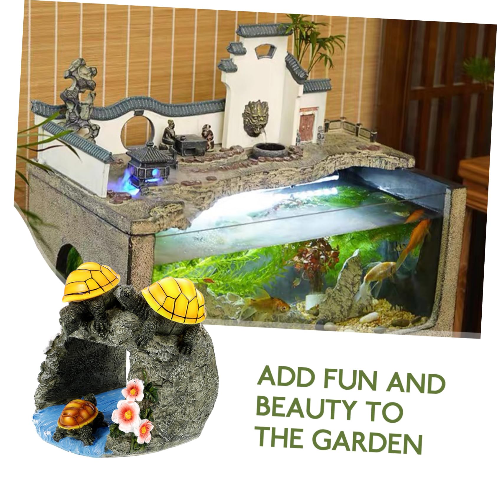 Toyvian Schildkröte Gartenfigur für Fallrohrverlängerung Kreative Skulptur Langlebigem Resin für Dekorative Regenableitung im Außenbereich für Gartenliebhaber