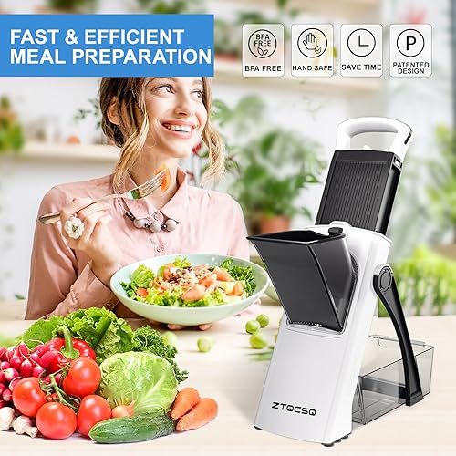 Miniatura 7 de ZTQCSQ Upgraded version Mandoline Slicer for Kitchen &Safe Vegetable Chopper 5 in 1 & Adjustable mandoline slicer.Detachable Blade,Can cut