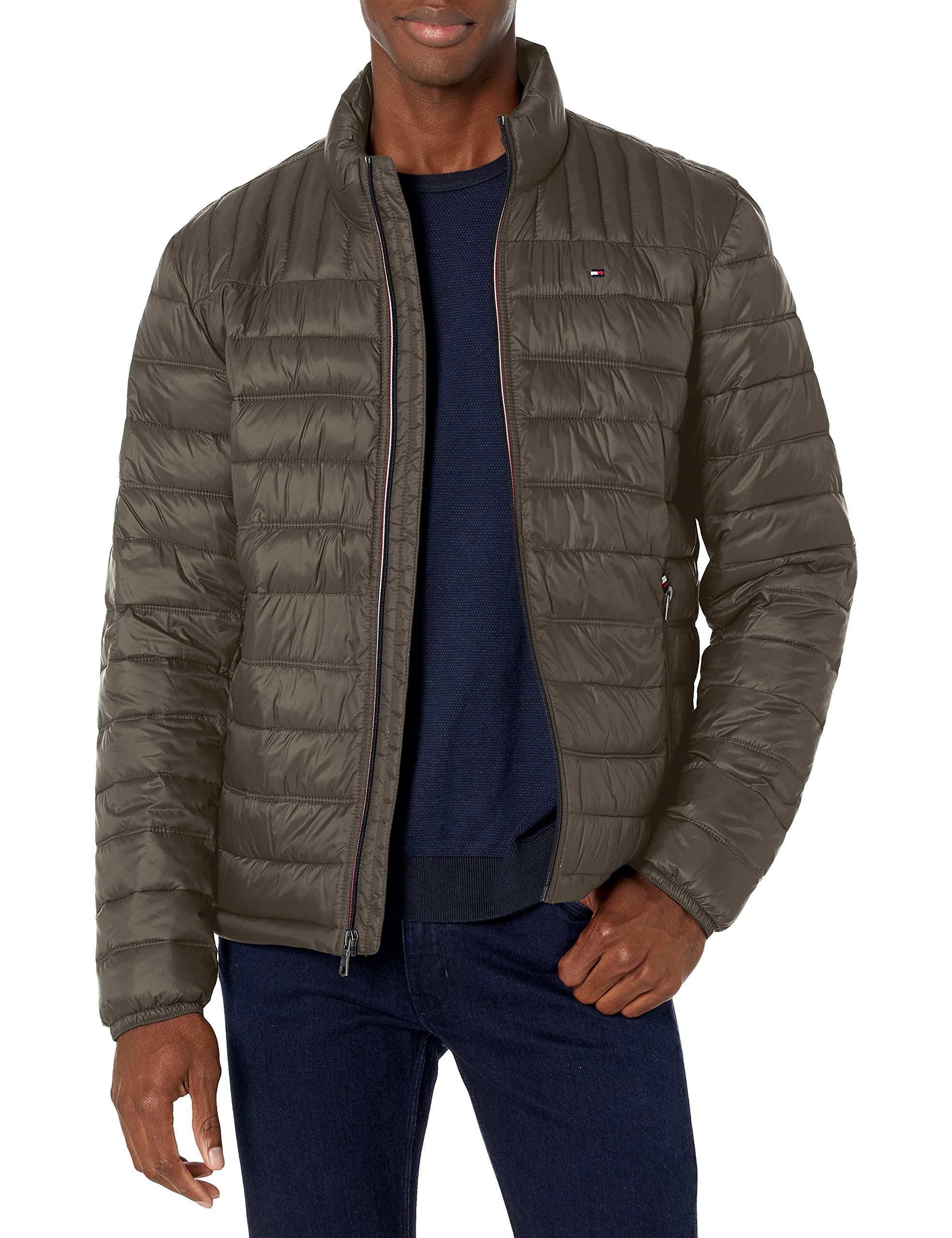 Tommy Hilfiger Men's Ultra Loft Packable Puffer Jacket Down Alternative Coat, Olive, XXL Tall
