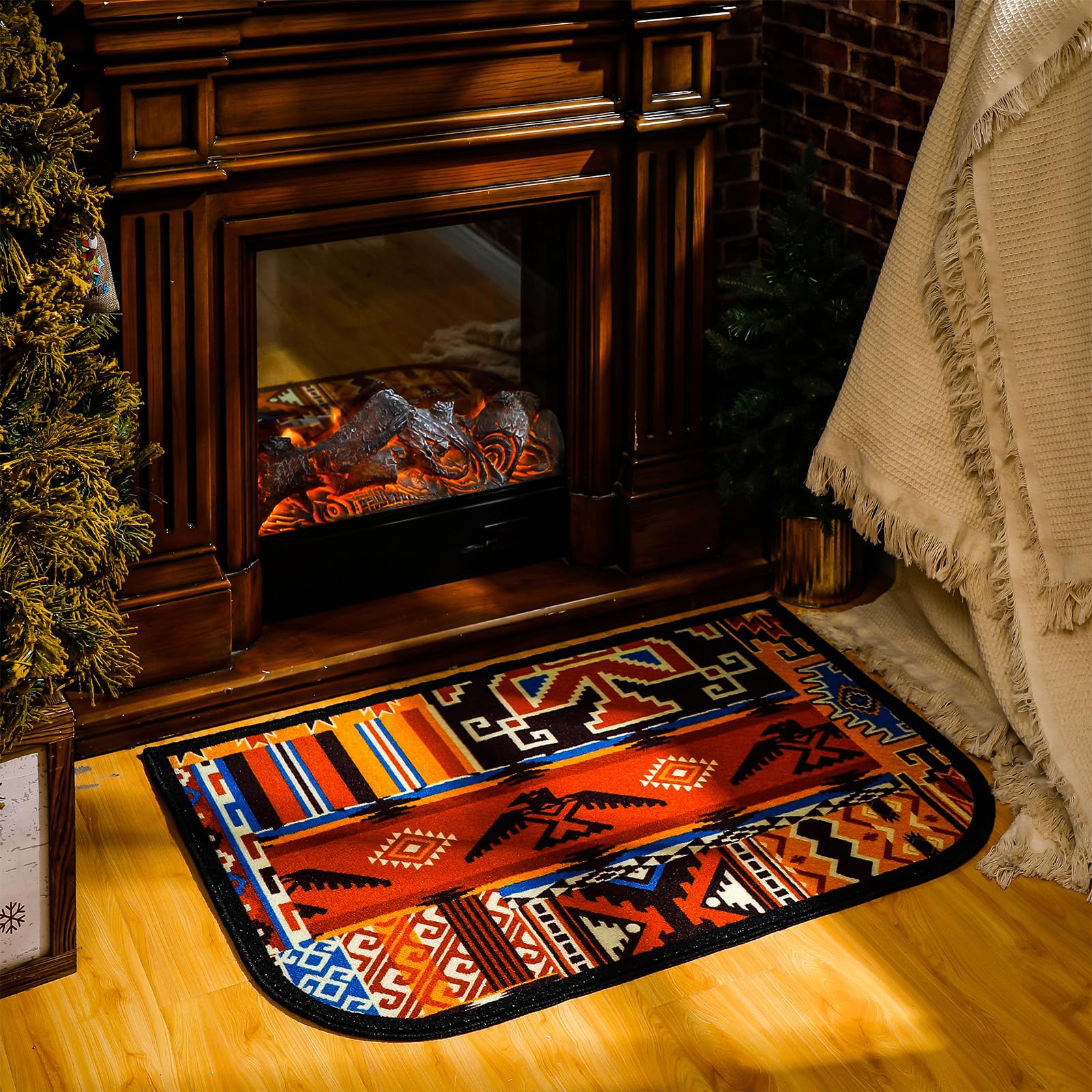 Demissle Fireplace Hearth Rug Fireplace Mats Cabin Southwestern