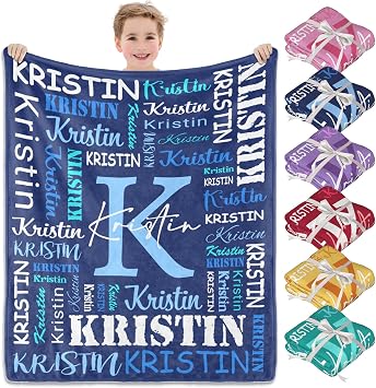 Personalized Blanket for Kids, Custom Blanket Gifts for Girls or Boys, Customized Birthday Christmas Blankets for Adults, Baby, Grandkids, Newborn, Toddler, Teenage, Mom, Dad, Girlfriend, Boyfriend