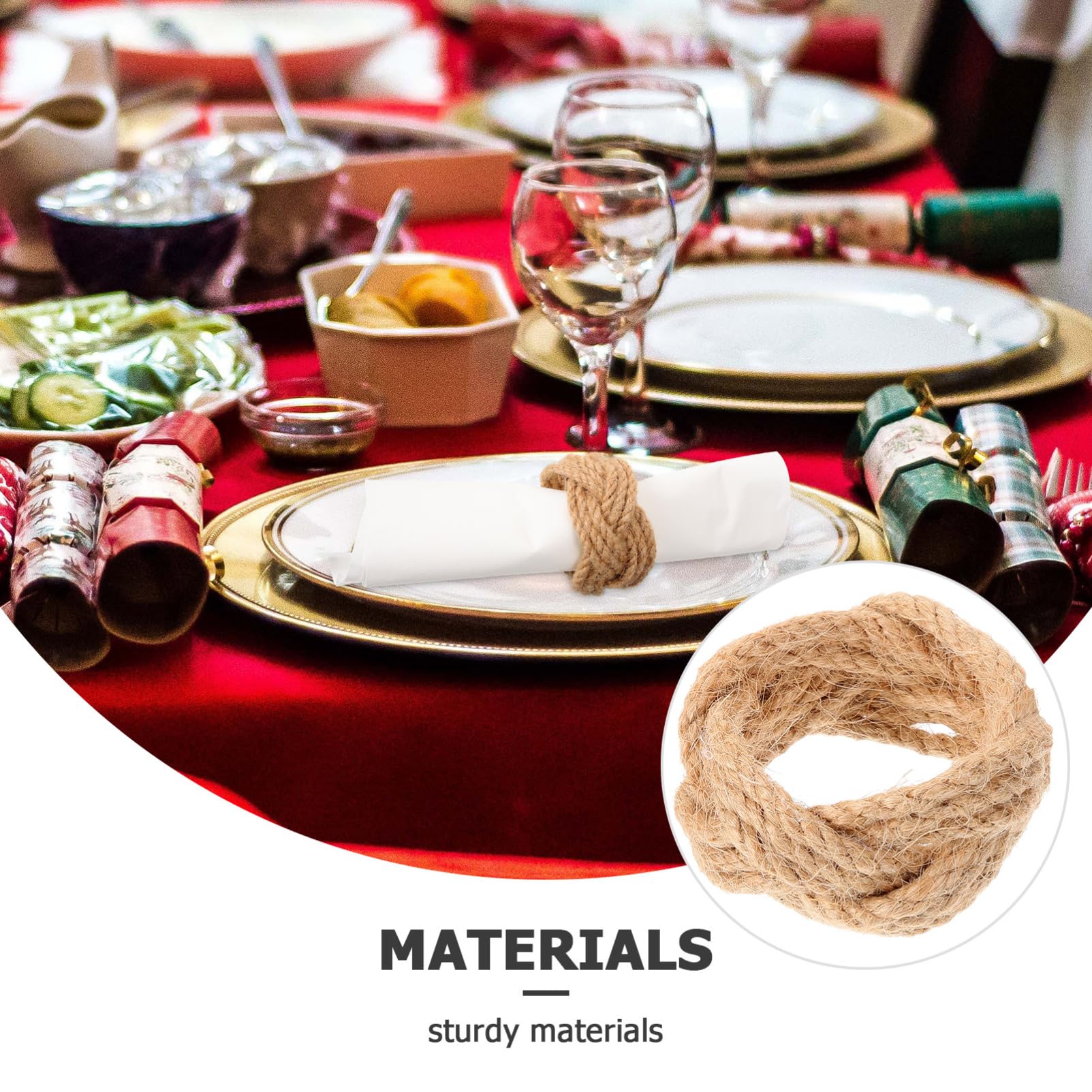 18piezas Anillos De Servilleta Rústicos De Cuerda De Yute De Decoración Para Bodas Fiestas y Banquetes Elegancia Natural Para Mesa
