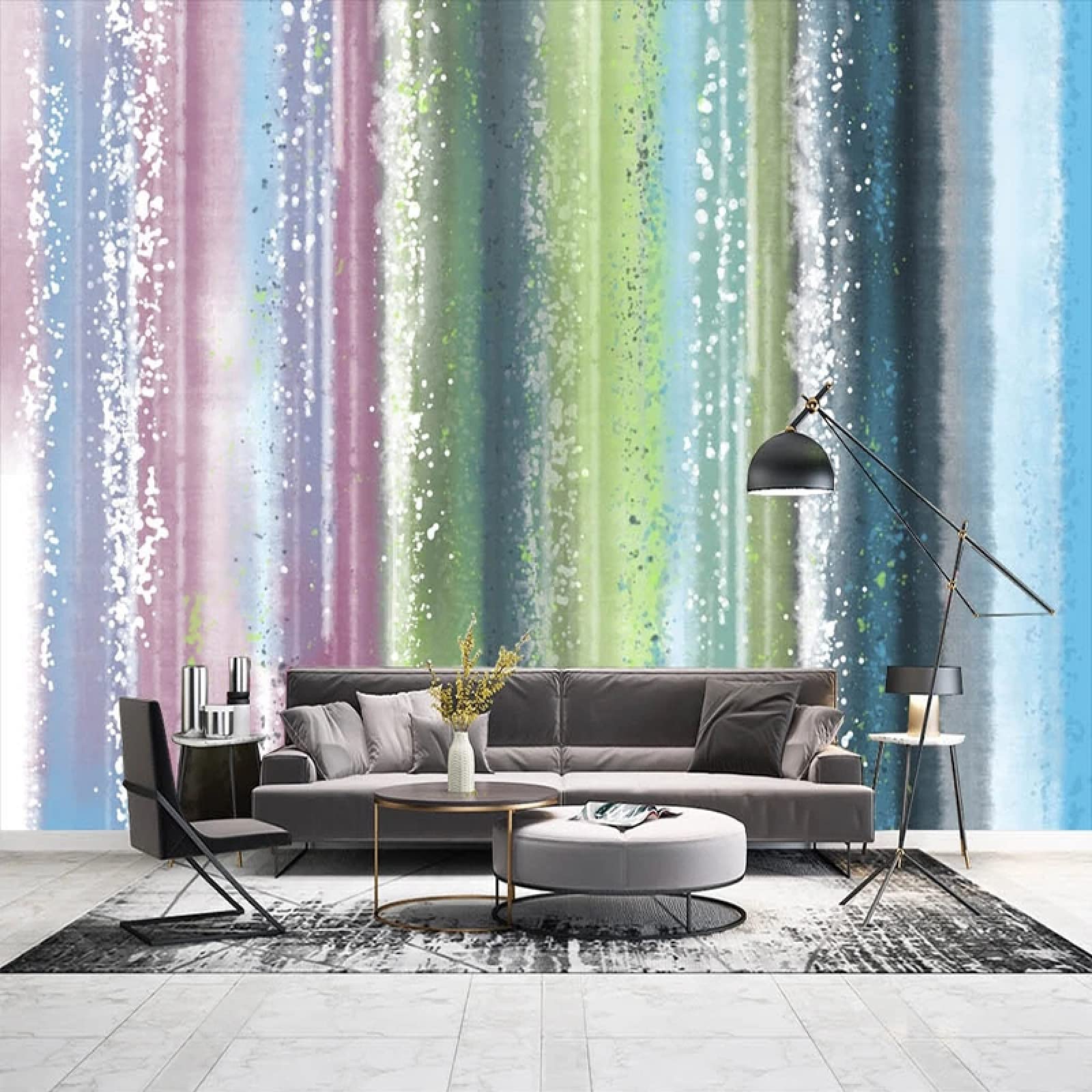 Papier peint moderne nordique abstrait 3D pour fond mural salon