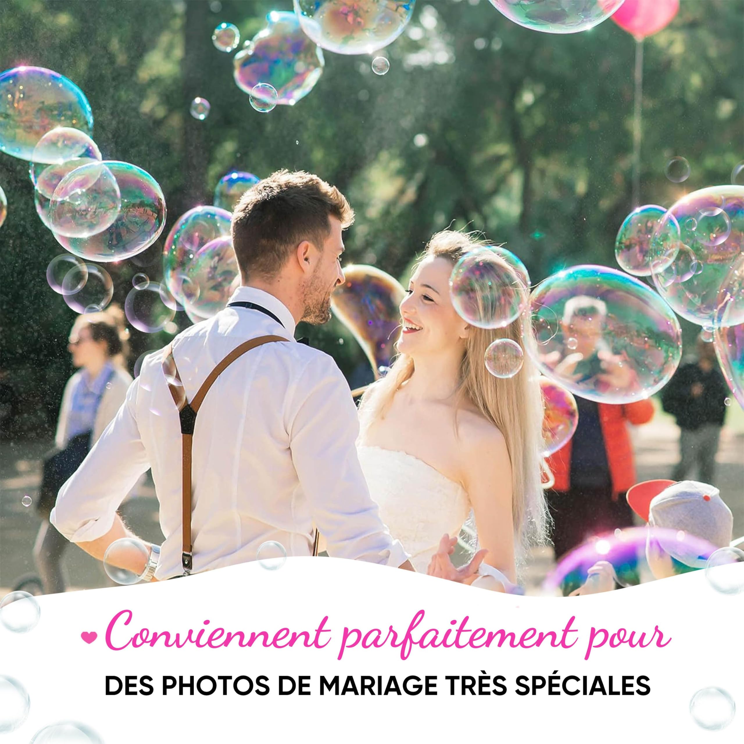 EinsSein 96x Bulles de savon mariage bocaux d'amour Box blanc bulle pour flacon deco coeur champêtre enfant anniversaire cadeau invites confirmation anniversaire transparente plastique tube à de table