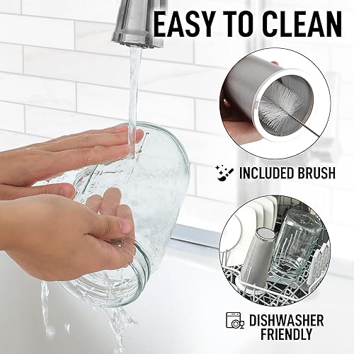 Miniatura 7 de Cafetera de infusiones en frío de 1 galón con jarra de vidrio extra gruesa y filtro de malla de acero inoxidable, cafetera premium, para café