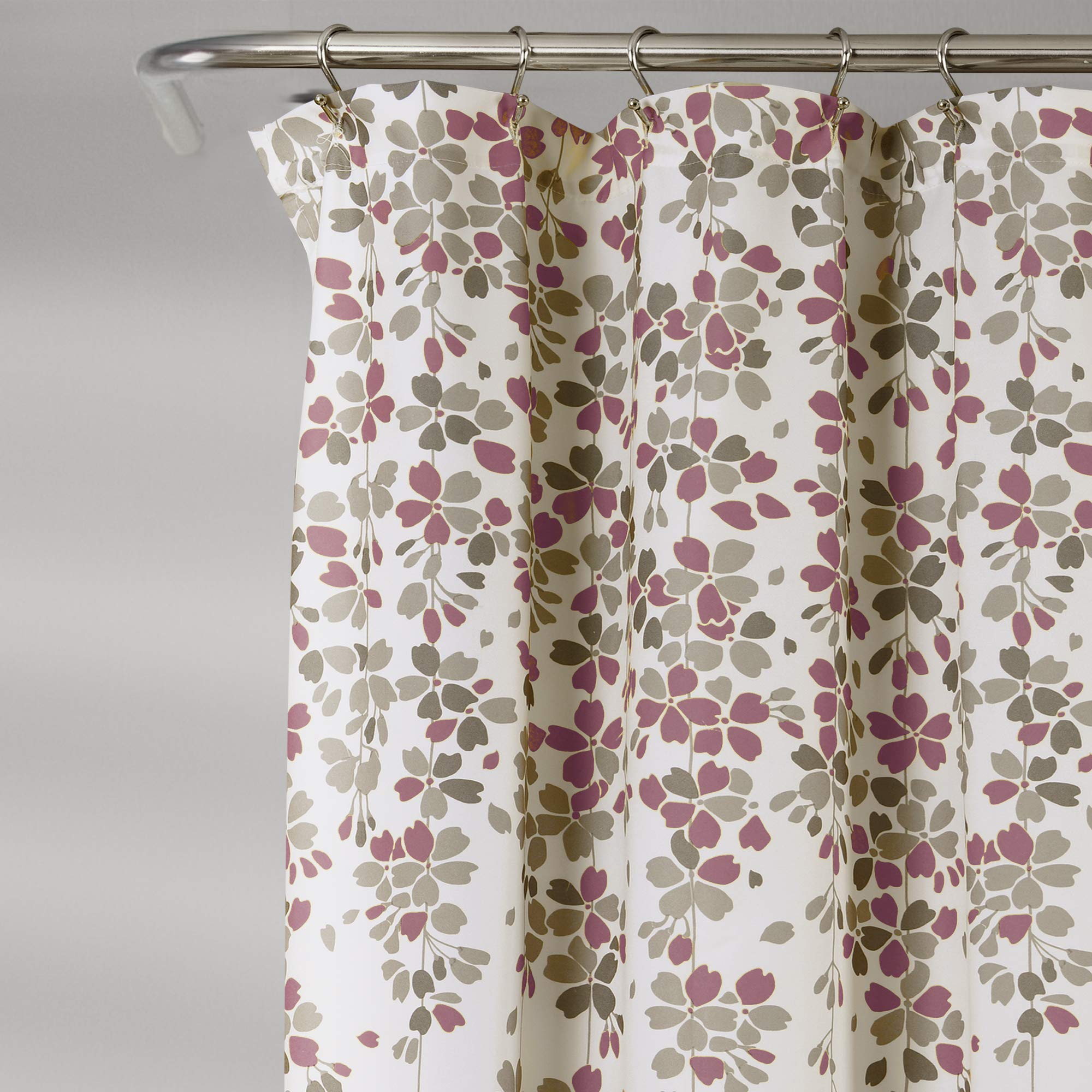 Tenda Da Doccia Gotica Con Rosa Rossa E Ragnatela – Motivo Floreale Vintage Viola, Tessuto 183x183 Cm Con 12 Ganci
