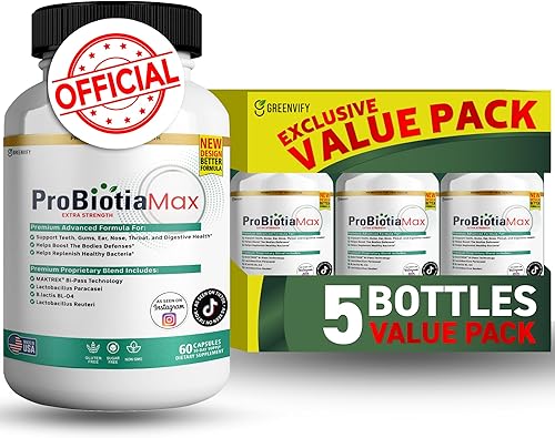 Miniatura 11 de ProBiotia Max - Suplemento probiótico oral extra fuerte de 40 mil millones de UFC, 60 cápsulas, apoya la salud de los dientes y las encías, sin