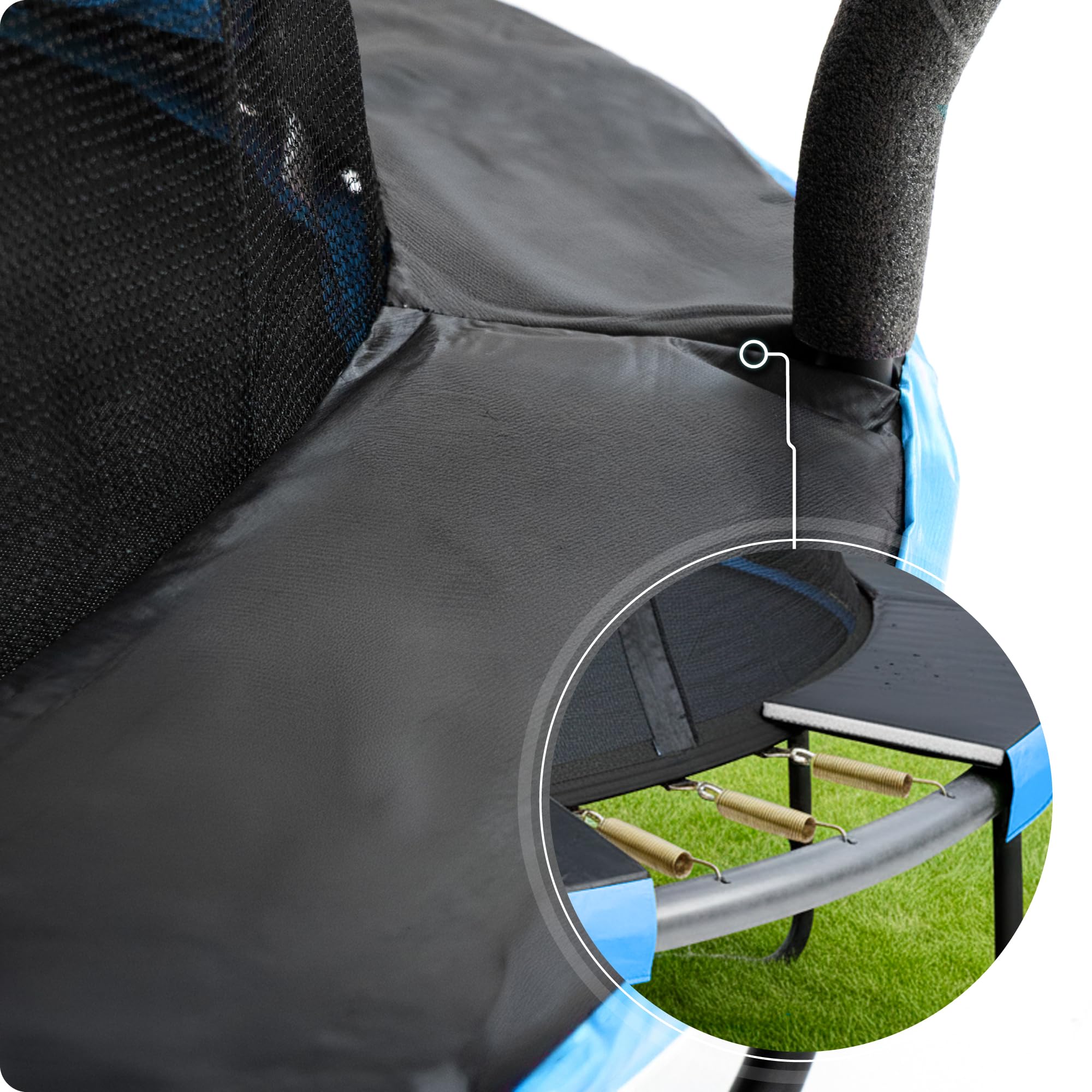 THUNDER Trampolino da Giardino con Rete e Scala – Outdoor per Bambini e Adulti, Stabile, Wetterfest, Varie Misure e Color