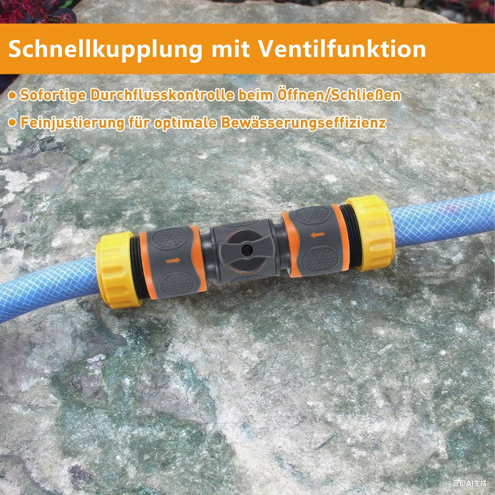 Lot De 2 Raccords De Tuyau D'arrosage En Y Avec Régulateur Et