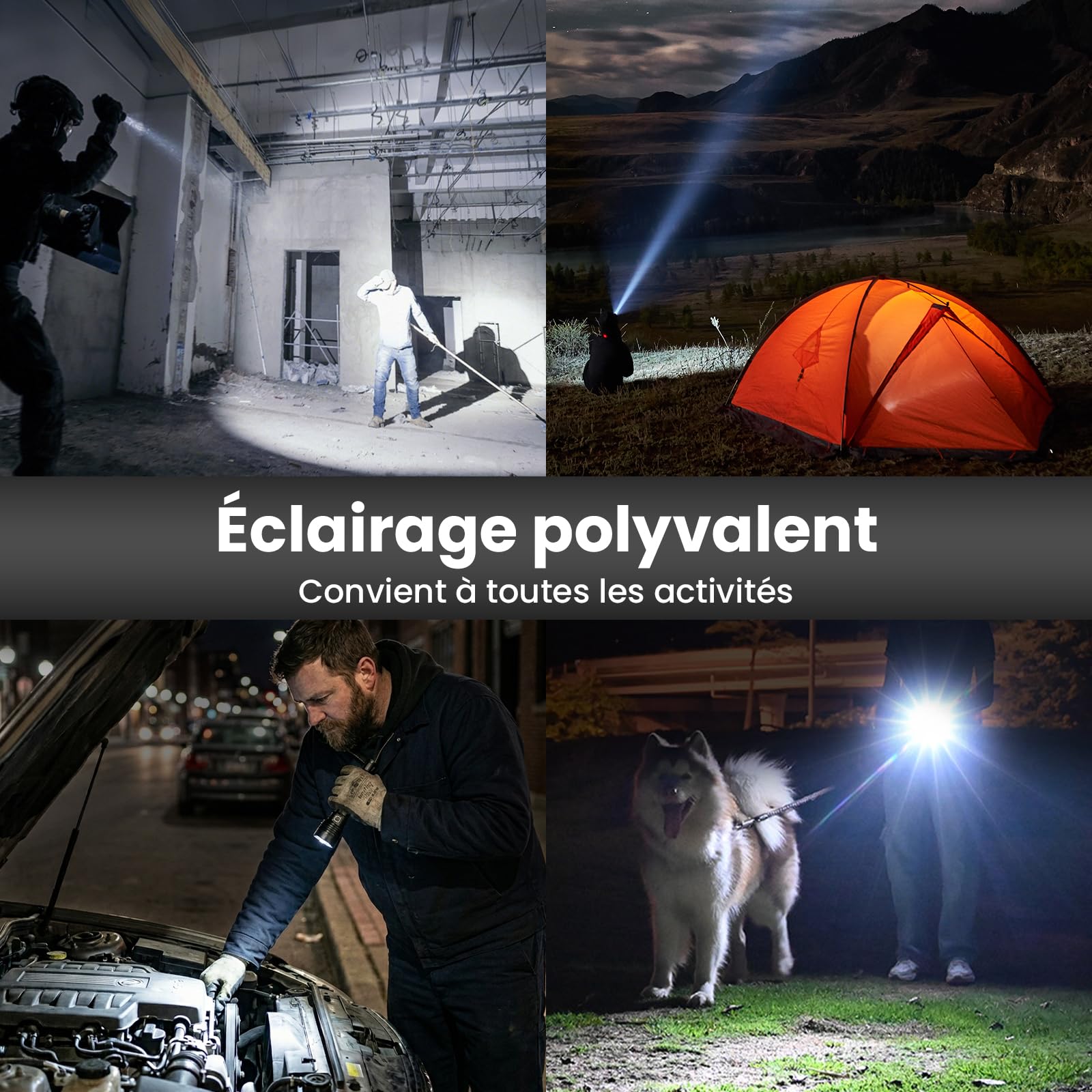 sofirn C8L Lampe Torche Tactique Lampe de Poche LED Puissante 3100 lumens, Portée de 531m, Lampe Tactique Rechargeable Militaire étanche IPX8, Pour Urgence, Recherche et Utilisation en Extérieur