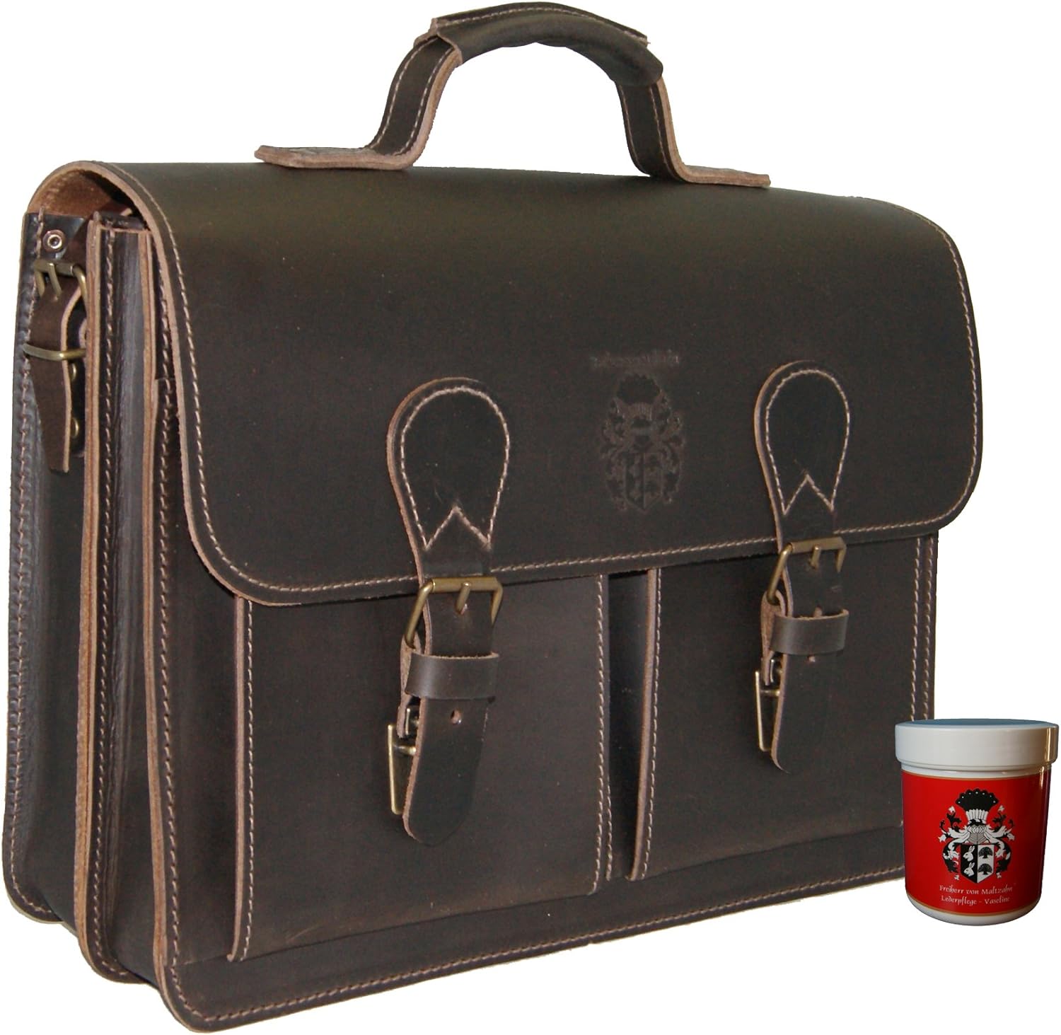 BARON of MALTZAHN Men's briefcase GALILEO 1 brown leather