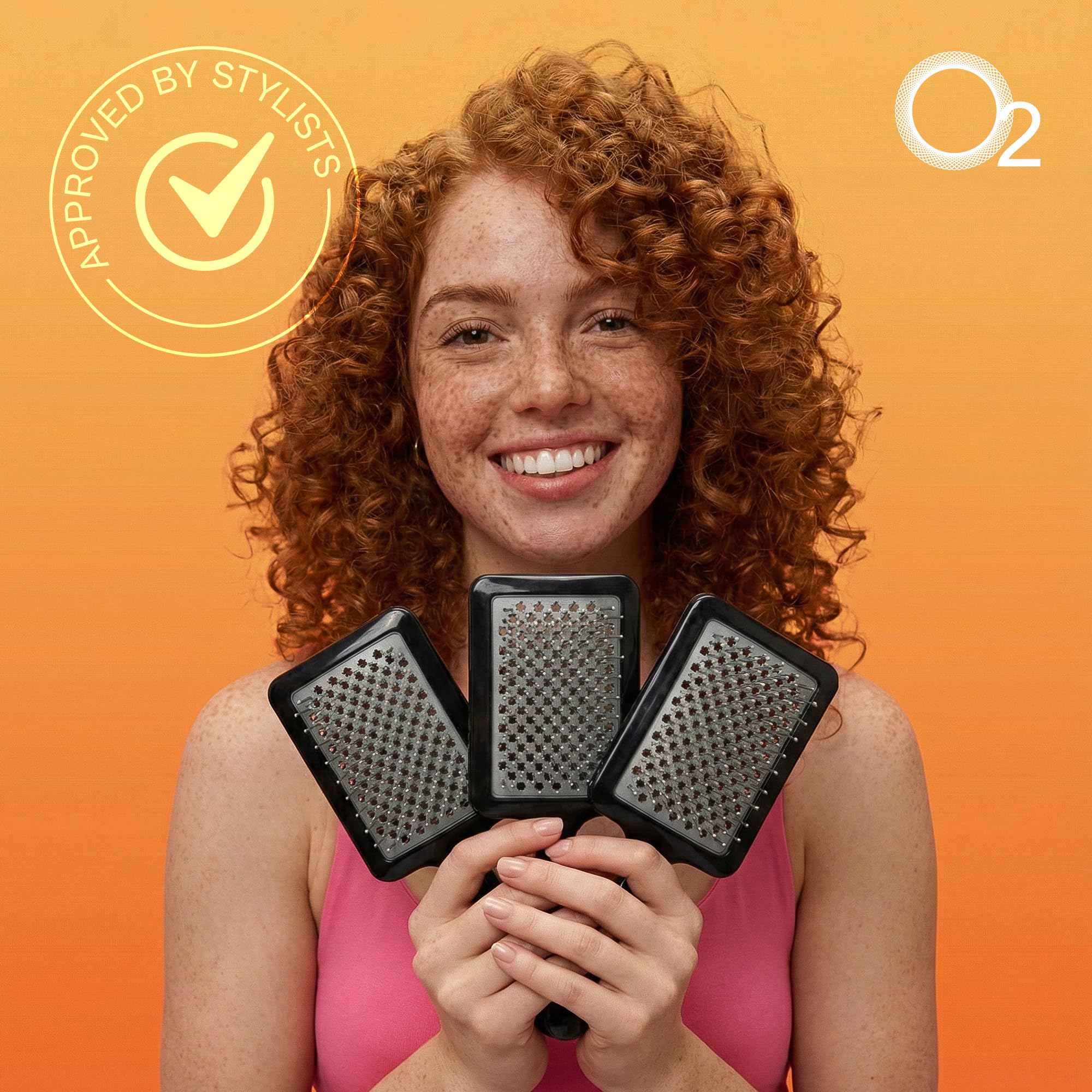Borrador de enredos cepillo para desenredar y peinar, cerdas flexibles suaves para un cepillado suave, sin enredos, controlado por encrespamiento con reducción de roturas, O2