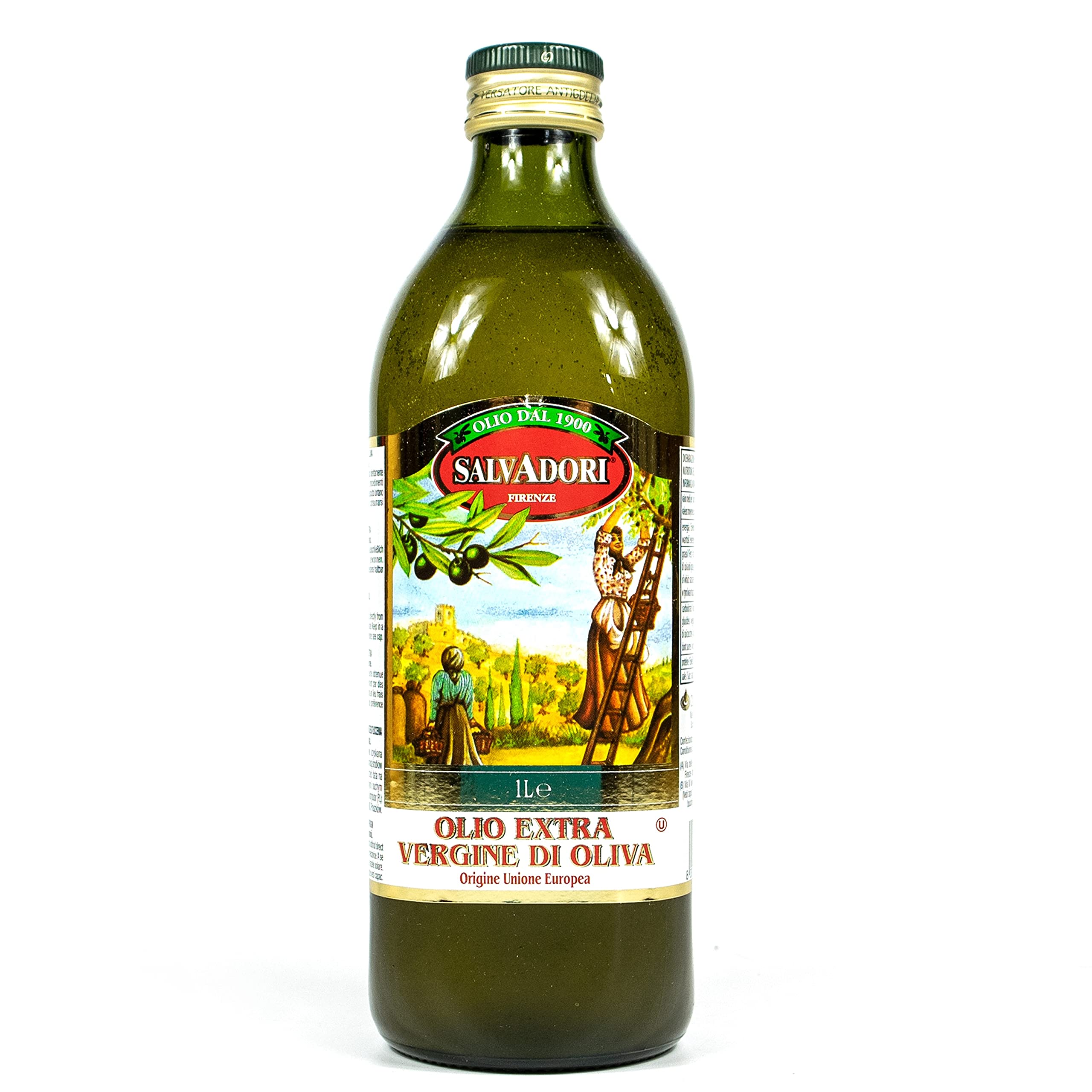 Salvadori - 3er Pack extra natives Olivenöl 1 Liter Glasflasche - Original Olio extra Vergine di Oliva aus Italien