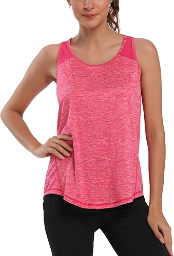 Miniatura 2 de Aeuui - Camisetas de ejercicio para mujer, con espalda cruzada, sin mangas, camisetas de yoga de malla, para correr, ropa de gimnasio