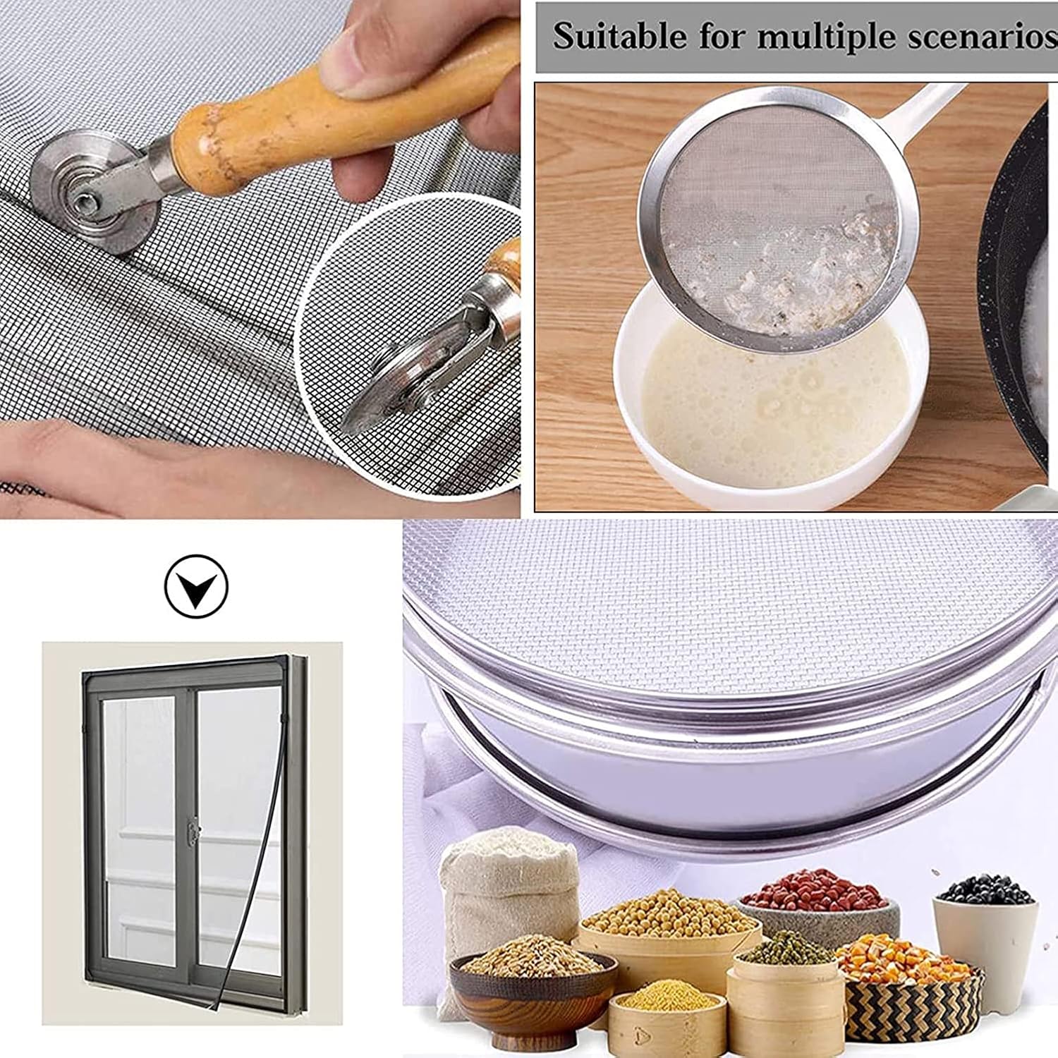 Stainless Steel Woven Wire Mesh, 50 Mesh Ultra-Fine 0.4mm Screen - Never Rust Corrosion Resistant for DIY Window Filters - Precision Woven