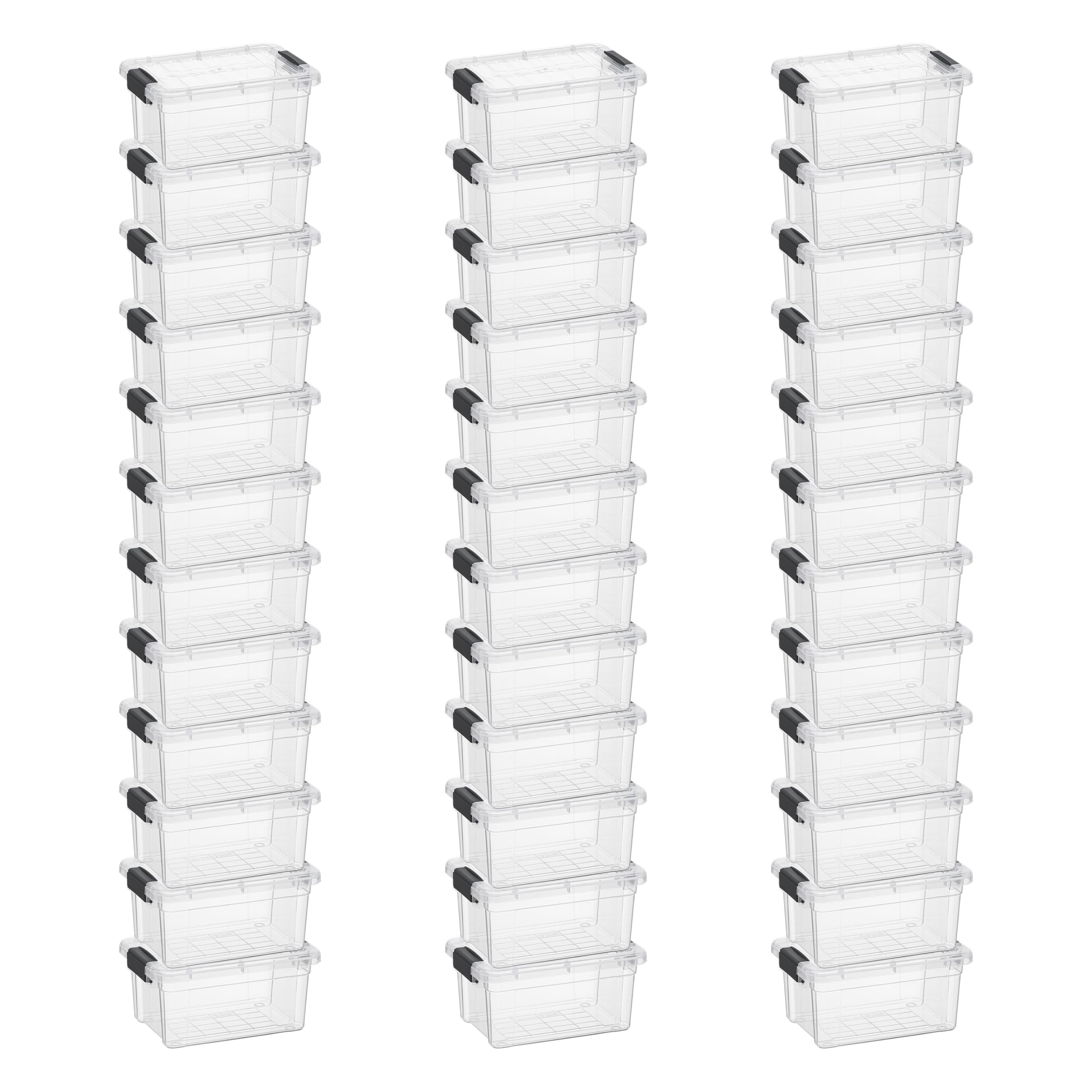 Superio 3.4 Quart Clear Plastic Storage Boxes with Lids, Stackable Organizer Containers, BPA-Free Storage Bins for Home, Office, School &amp; Dorm, 36 Pack