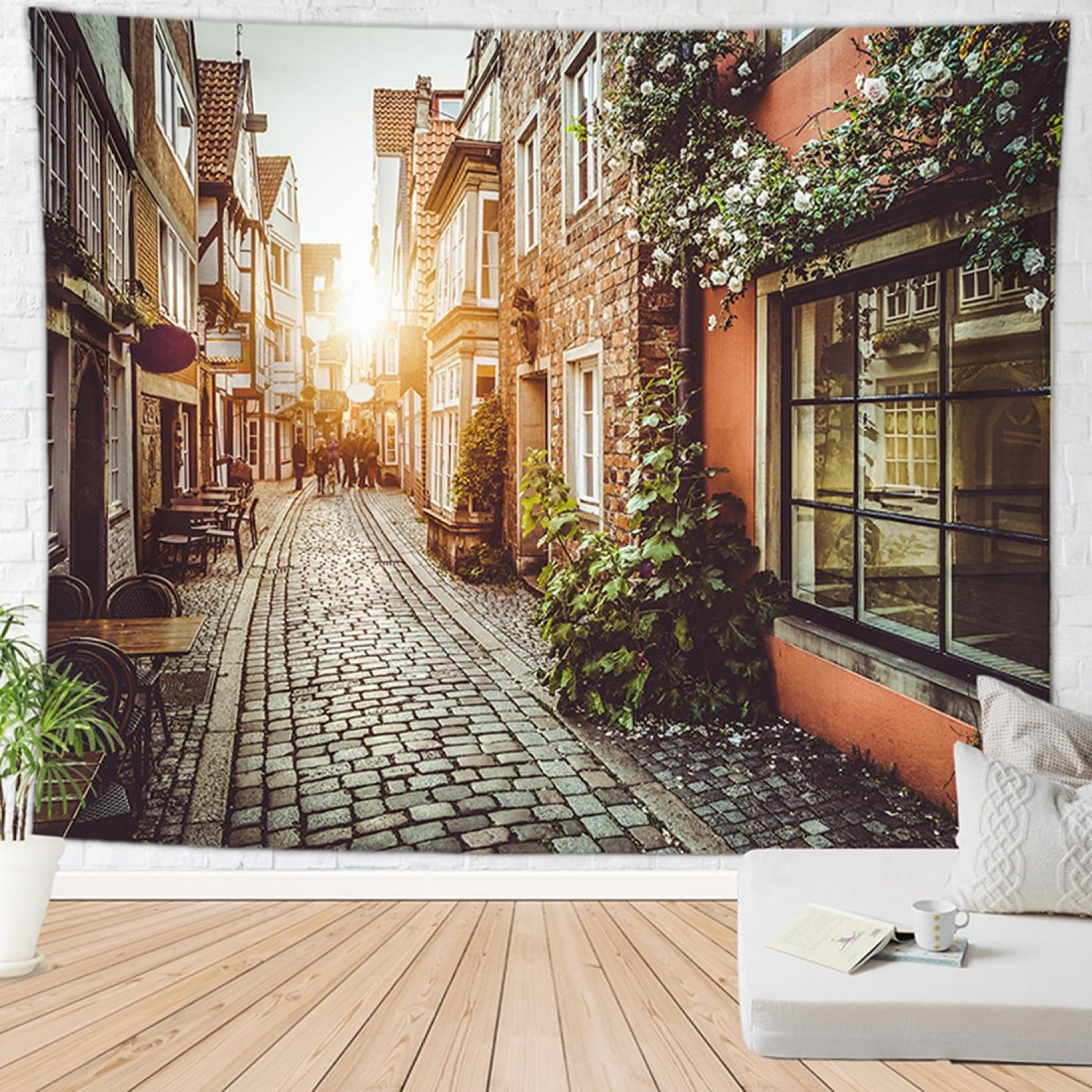 Amazon.co.jp: タペストリー 壁掛け おしゃれ 布ポスター 北欧 町並み