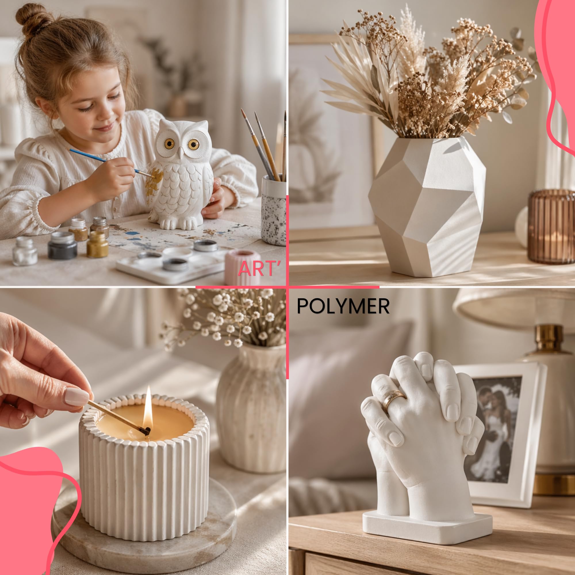 ART'POLYMER - Pasta polimerica minerale, 6 kg, per stampi in silicone | Confezione grande per officine, corsi e applicazioni frequenti. Asciugatura all'aria