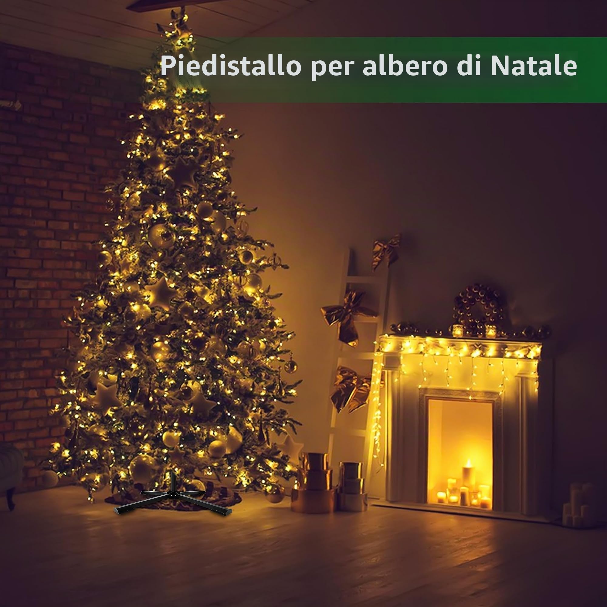 VFZILH Supporto per Albero di Natale in Metallo 3 Misure di Diametro Supporto Universale per Albero di Natale Artificiale Adatto a 60-280 cm Base Robusta per Albero di Natale Pieghevole Fino a 50 kg