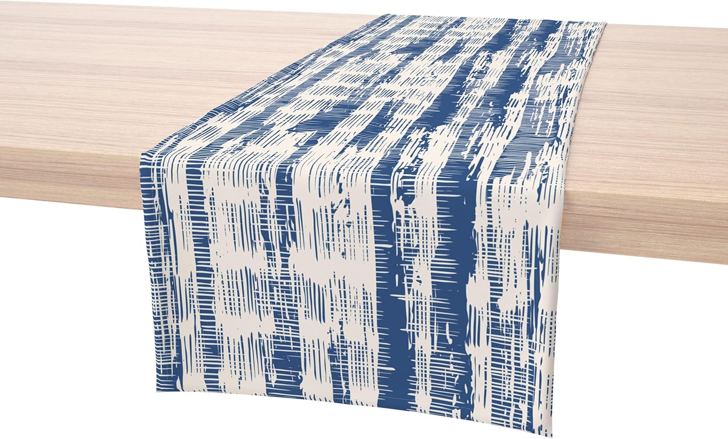 Fabric Textile Products, Inc. Table Runner, 100% Cotton, 16x72, Blue Batik Stripe