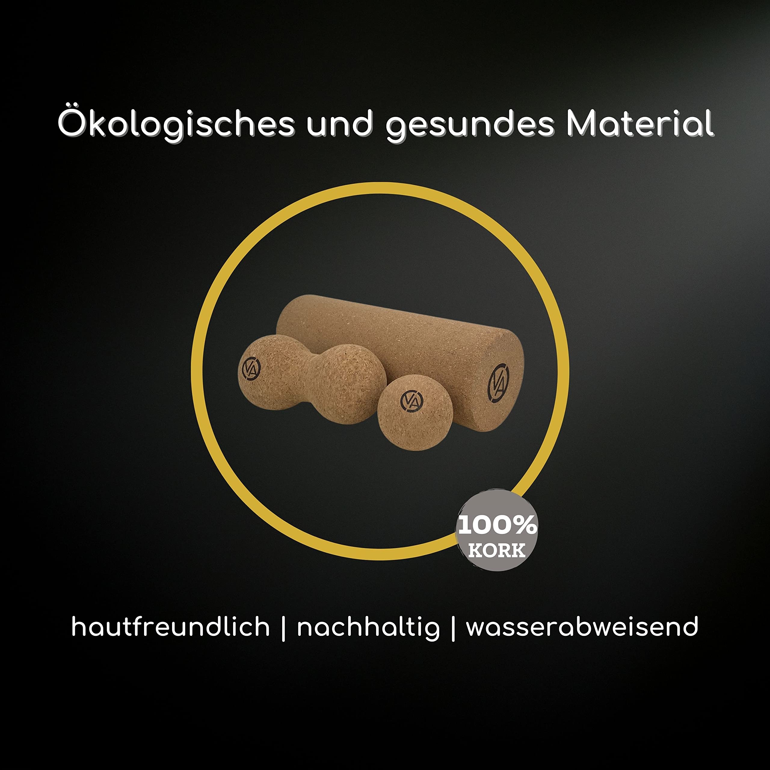 OVATIME Faszien Set Kork - Rolle, Duoball & Ball Für Muskelregeneration