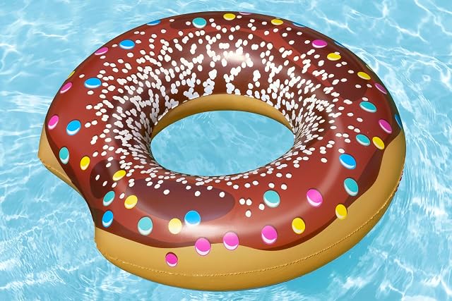 Foto 2 de 4 de Bestway Flotador para piscina hinchable de PVC, diámetro de 94 x 24 cm, color marrón, soporta hasta 100 kg