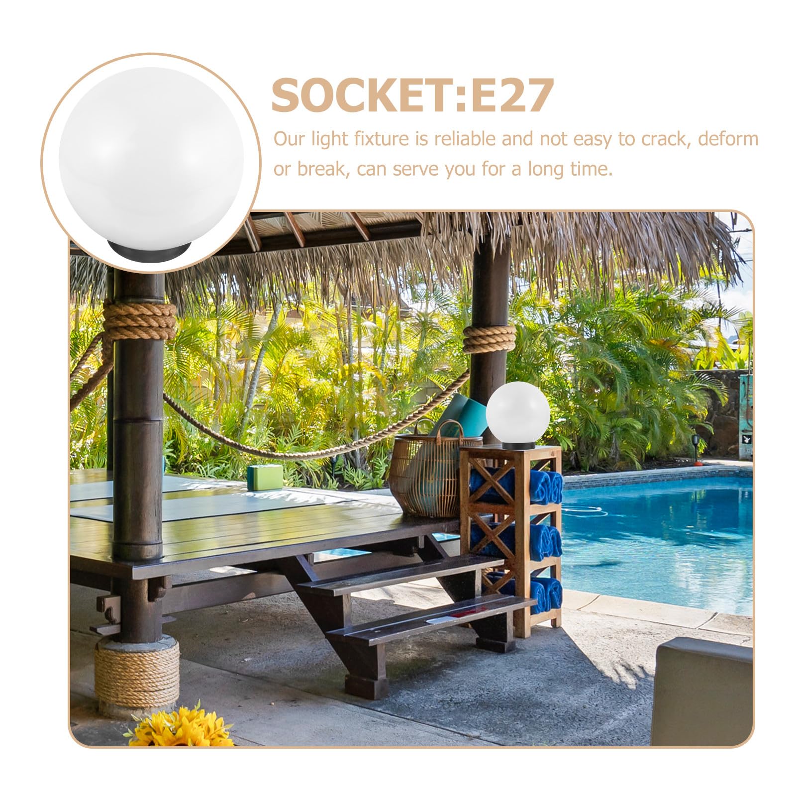 Hohopeti Wetterfeste Runde Outdoor Lampenschirm Ersatz Globe Lamp Shade für Gartenlaterne und Veranda Korrosionsbeständig Kunststoff Lichtabdeckung für Außenbeleuchtung Zufällige Farbe