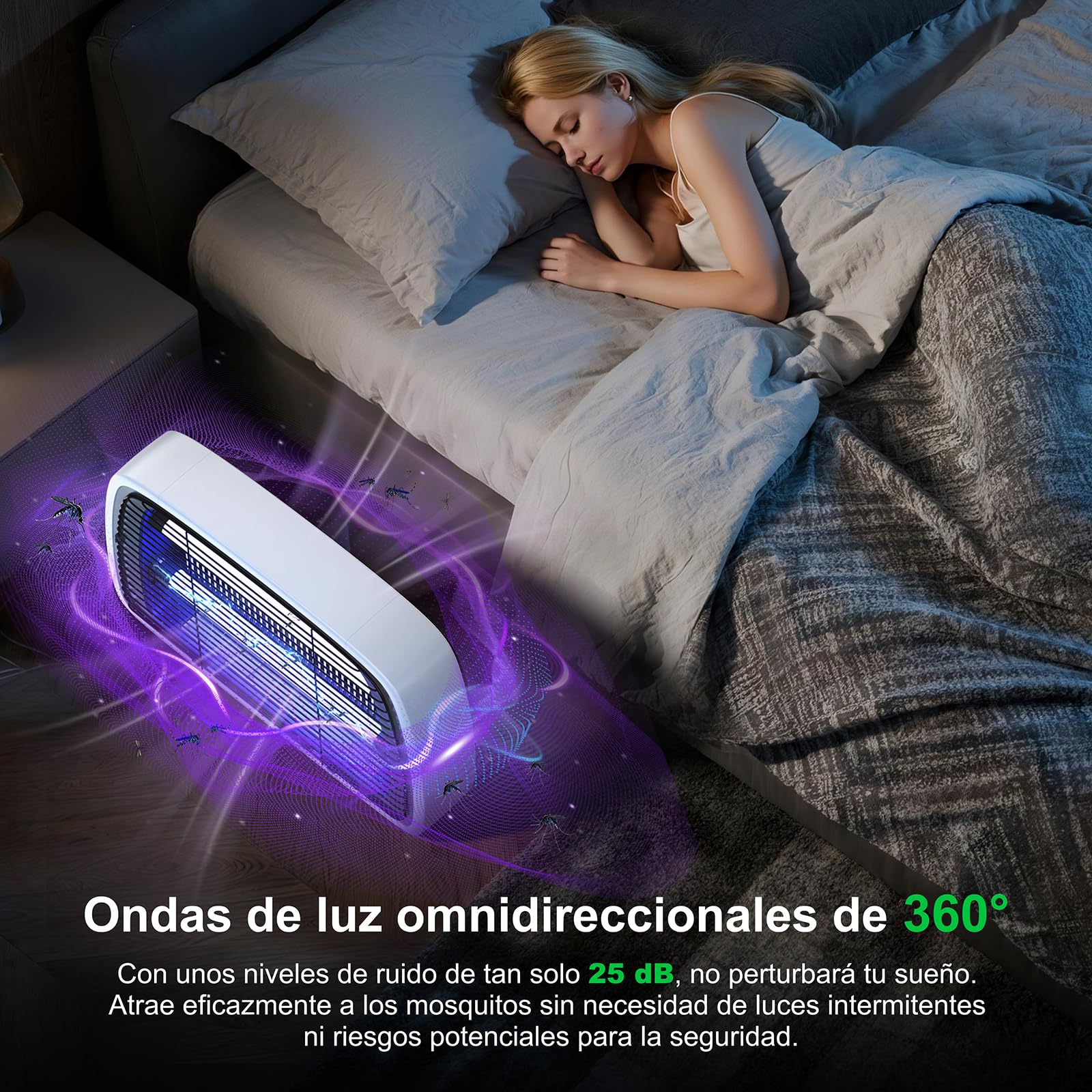 Lámpara Antimosquitos 4200V, 2x20W LED, Mata Mosquitos Eléctrico y Antimosquitos Eléctrico Silencioso, con Bandeja Extraíble – para Interior,y Exteriores. Hogar, Dormitorio, Cocina, Salón