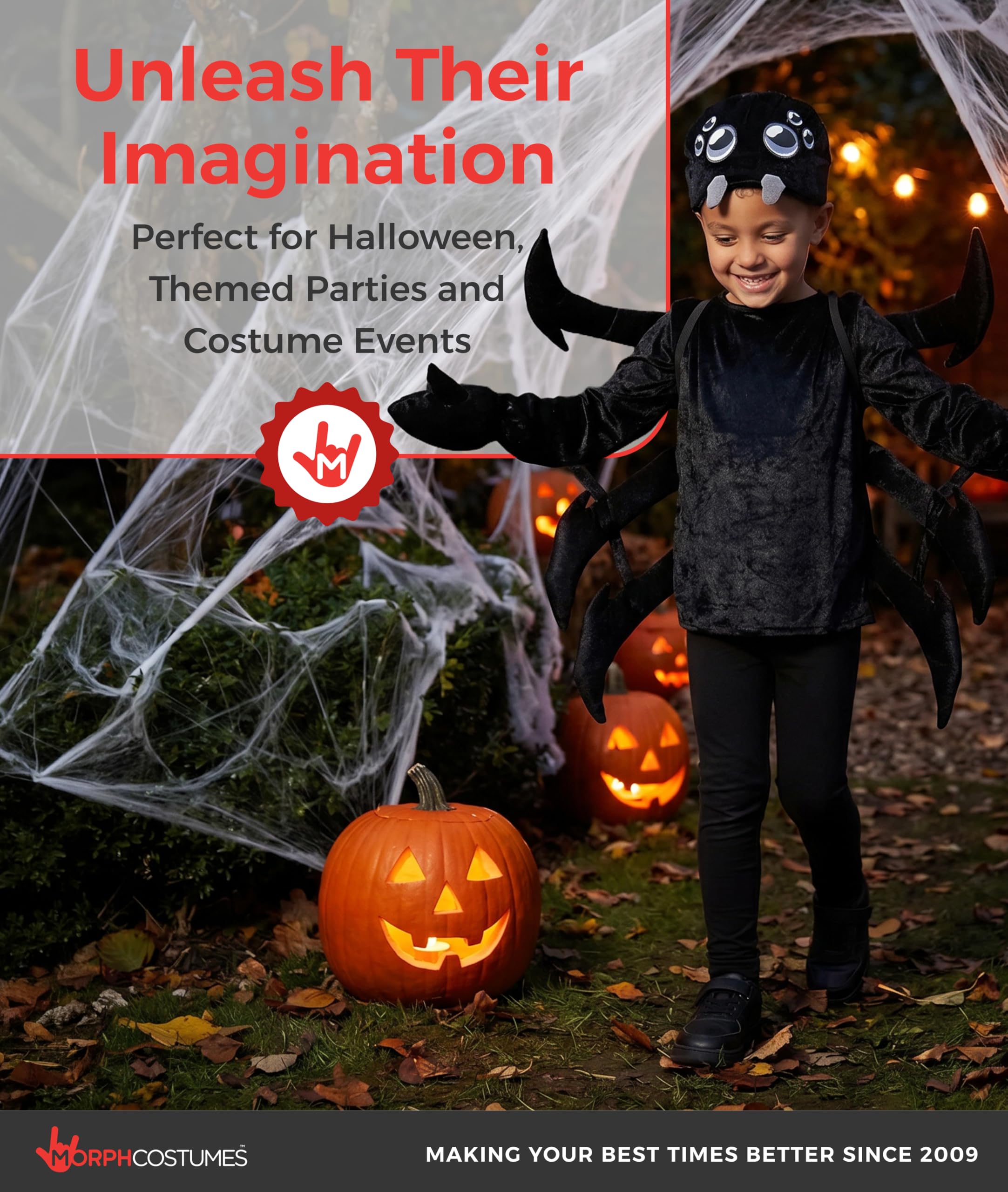Morph Deguisement Araignee Enfant, Déguisement Araignée Enfant, Déguisement Nature, Costume Insecte, Deguisement Araignee Garcon, Costume Halloween Garcon, Carnaval