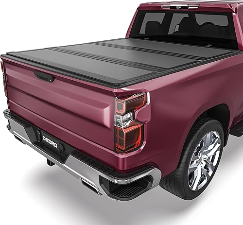 Miniatura 14 de OEDRO FRP Cubierta Tonneau Rígida de Triple Pliegue Compatible con Chevy Silverado 1500 y GMC Sierra 1500 2007-2013 Nuevo Estilo de Carrocería Cama