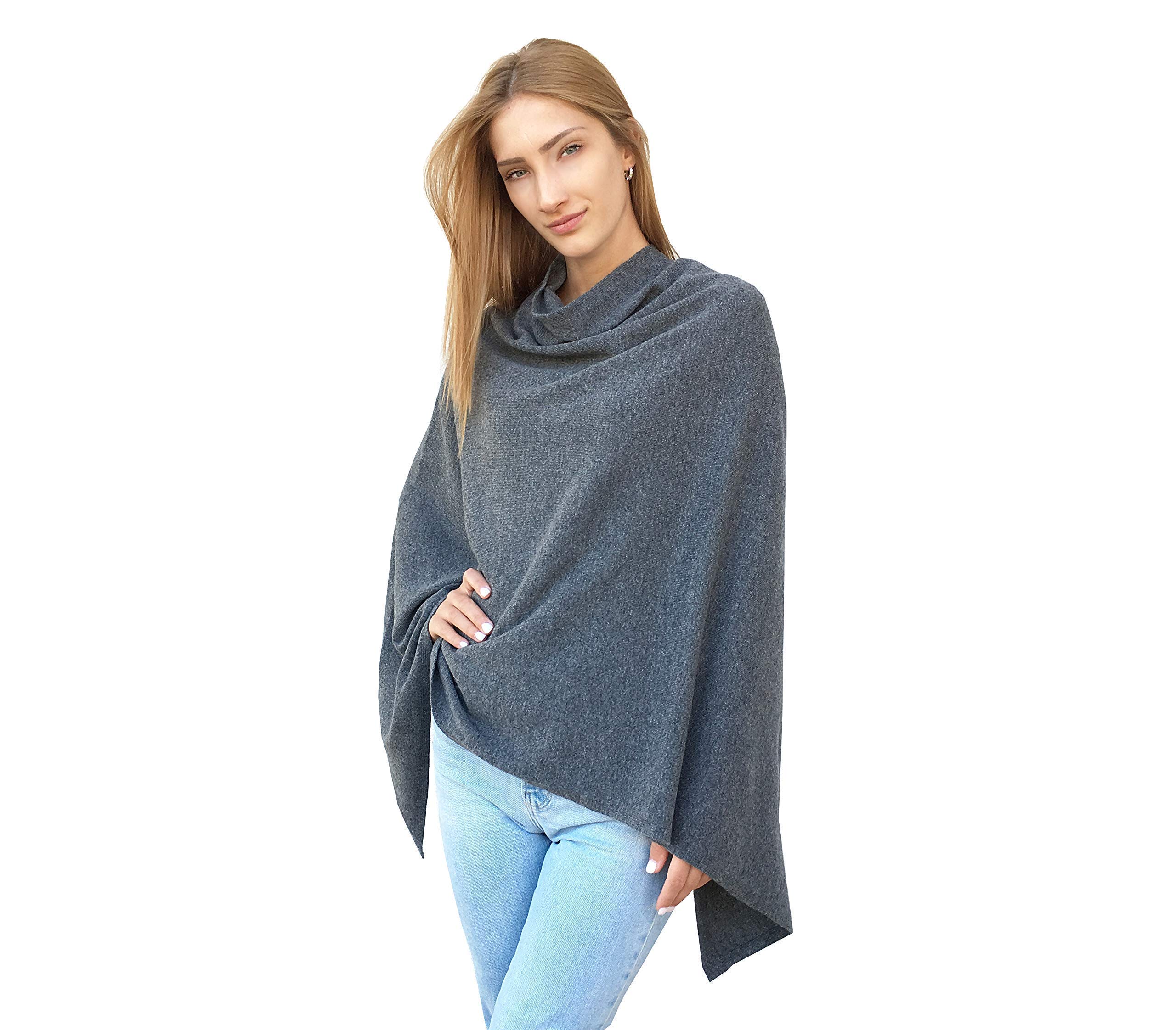 Mantella Poncio Ragazza Donna Invernale Grande Morbida 100% Cashmere