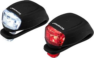 Schwinn Quick Wrap LED Bike Light Set: 40/11 Lumen Headlight & Taillight, Tool-Free Clip-On for City Commuting & Road Riding