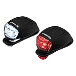 Schwinn LED Quick Wrap Bike Lights Set, Battery Powered Front Headlight and Rear/Back Tail Lights, Tool-Free Stretch-and-Hook Strap, 11 Lumen Wrap Light Set, Black