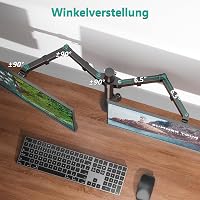 WALI Kettős Monitortartó Állvány - Állítható, 27"-ig, 10kg Teherbírás, 360° Forgatható, Dönthető, Asztali Rögzítés, Fekete (WL-M002) 4
