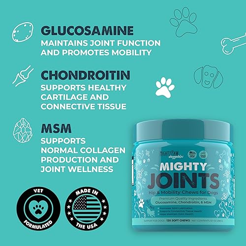 Miniatura 3 de Mighty Paw Waggables Suplemento de apoyo articular para perros (fabricado en Estados Unidos)  Glucosamina para perros Suplemento de cadera y