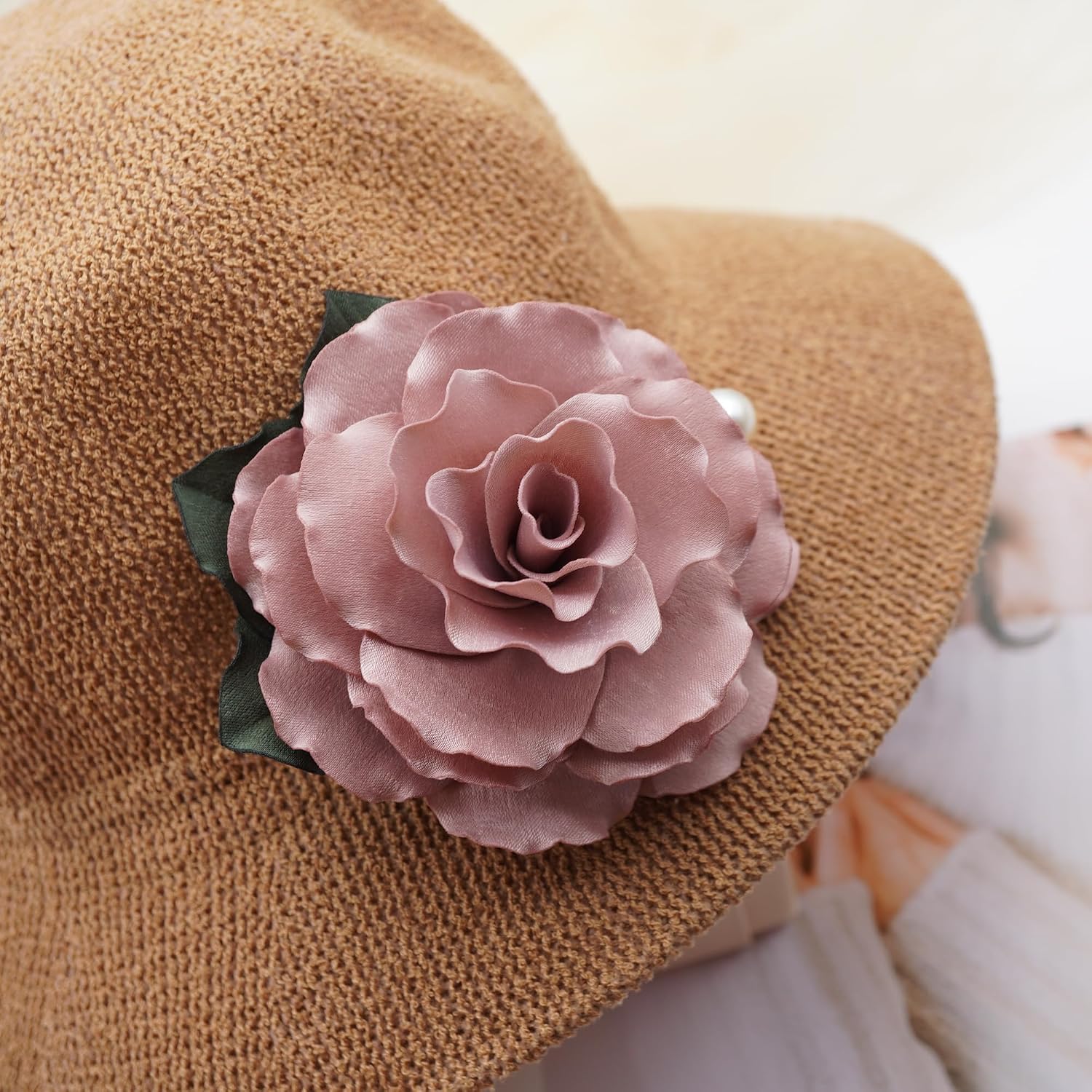 9.5 CENTIMETER Jasmine Fabric Flower Brooch Pin With Lovely Box – Purple-Pink Flower Pins Brooch Handmade Gift For Her, Mother's Day, Wedding Anniversary, Handmade Gifts Idea