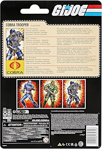 Miniatura 10 de G.I. Joe Classified Series Retro Cardback Cobra Trooper, figura de acción coleccionable de 6 pulgadas con 9 accesorios