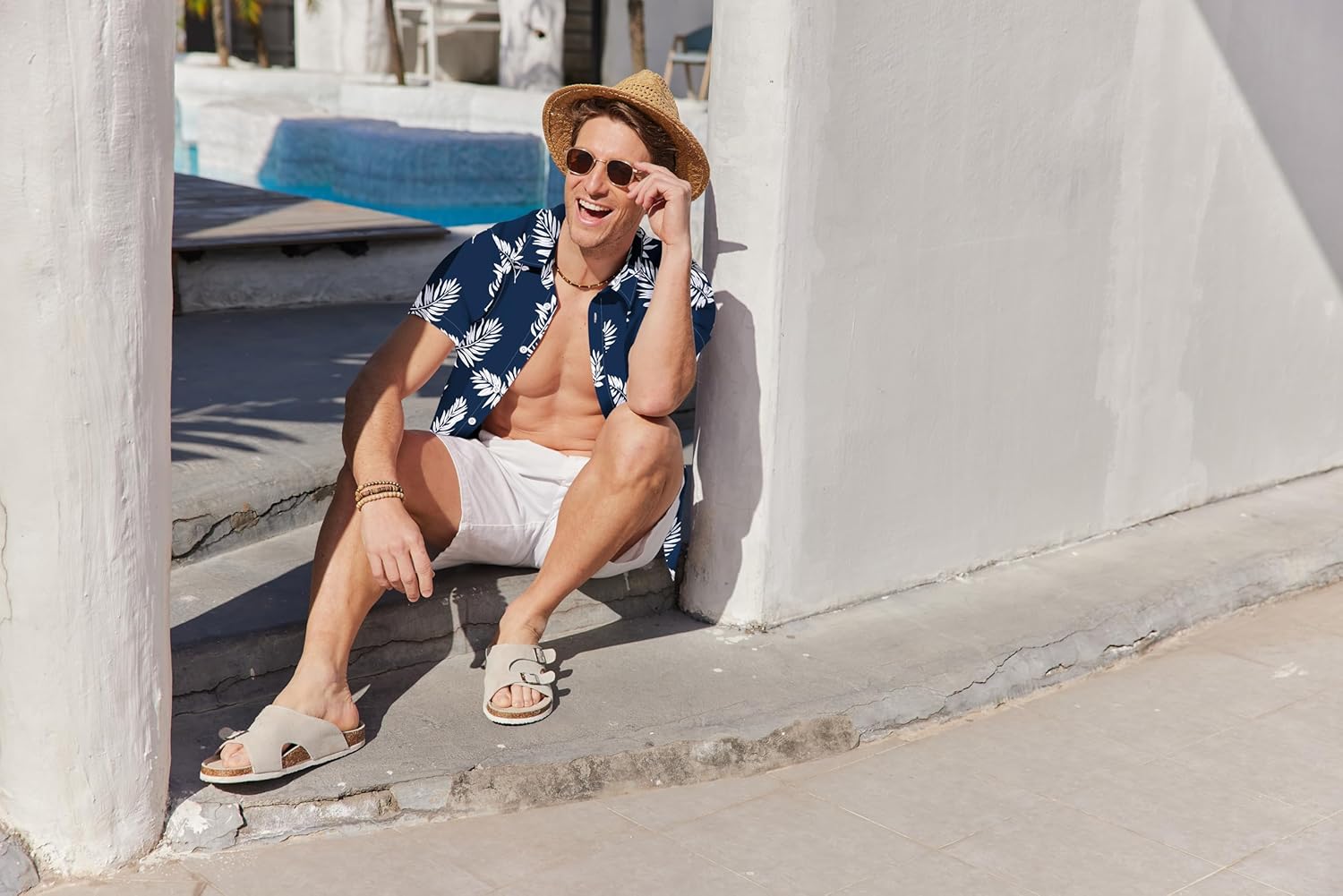 COOFANDY Mens Hawaiian Shirts Short Sleeve Button Down Aloha Shirt Casual Beach Clothes - Image 5