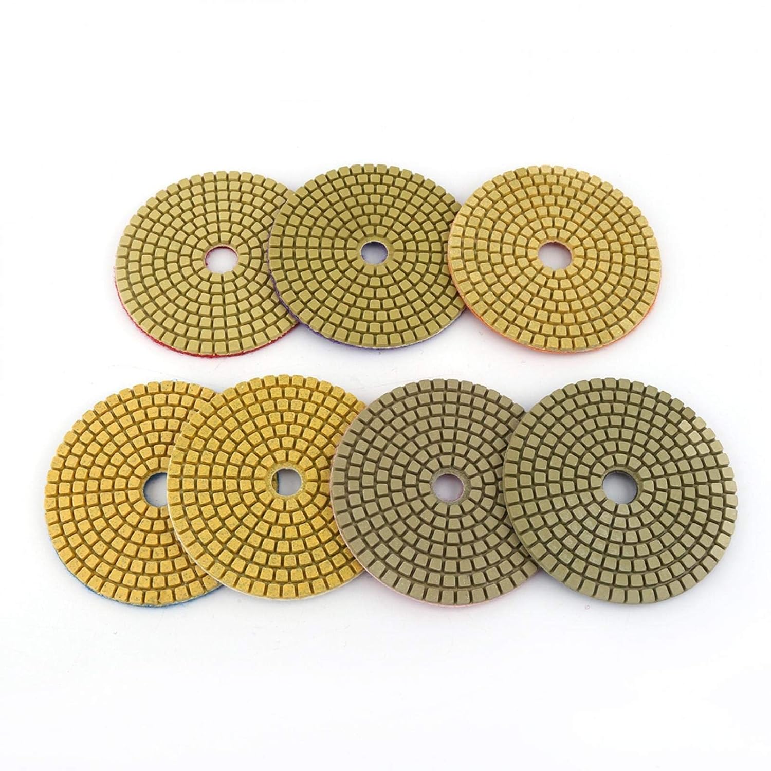 Flap Discs 7pcs 4 inch Wet Diamond Polishing Pads ， Disc Grinding Disc Sanding Polishing Kit for Granite