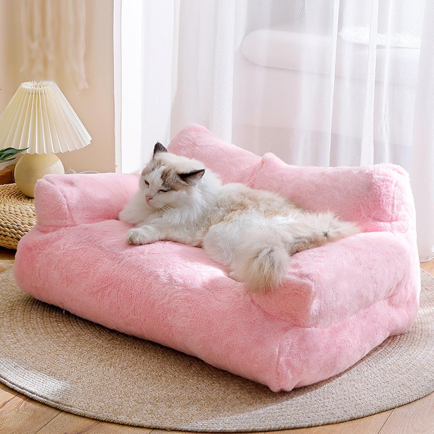 1 Set Pet Sofa Comfortable Pet Bed Removable Washable Dog Nest Non-Slip Cat Sleeping Cushion Pet Supplies Coffee