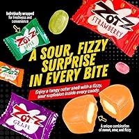 Vista 4 de Zotz Caramelos a granel gaseosos (surtidos, 425 unidades) – Caramelo duro envuelto individualmente, surtido de 7 sabores de frutas, cereza, sandía