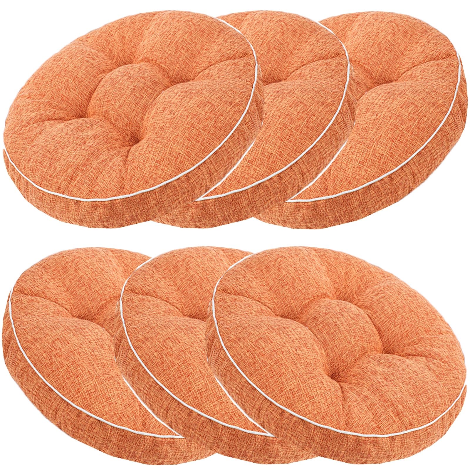 Coussins de chaise ronds pour partager de longs repas sur la terrasse