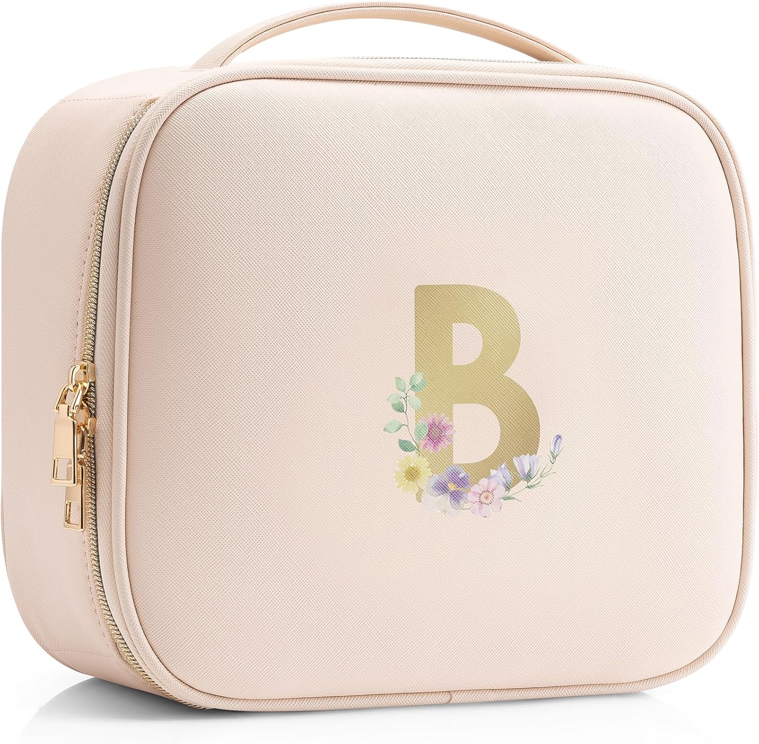 Vlando Makeup Bag for Travel,Surname Initials B Custom