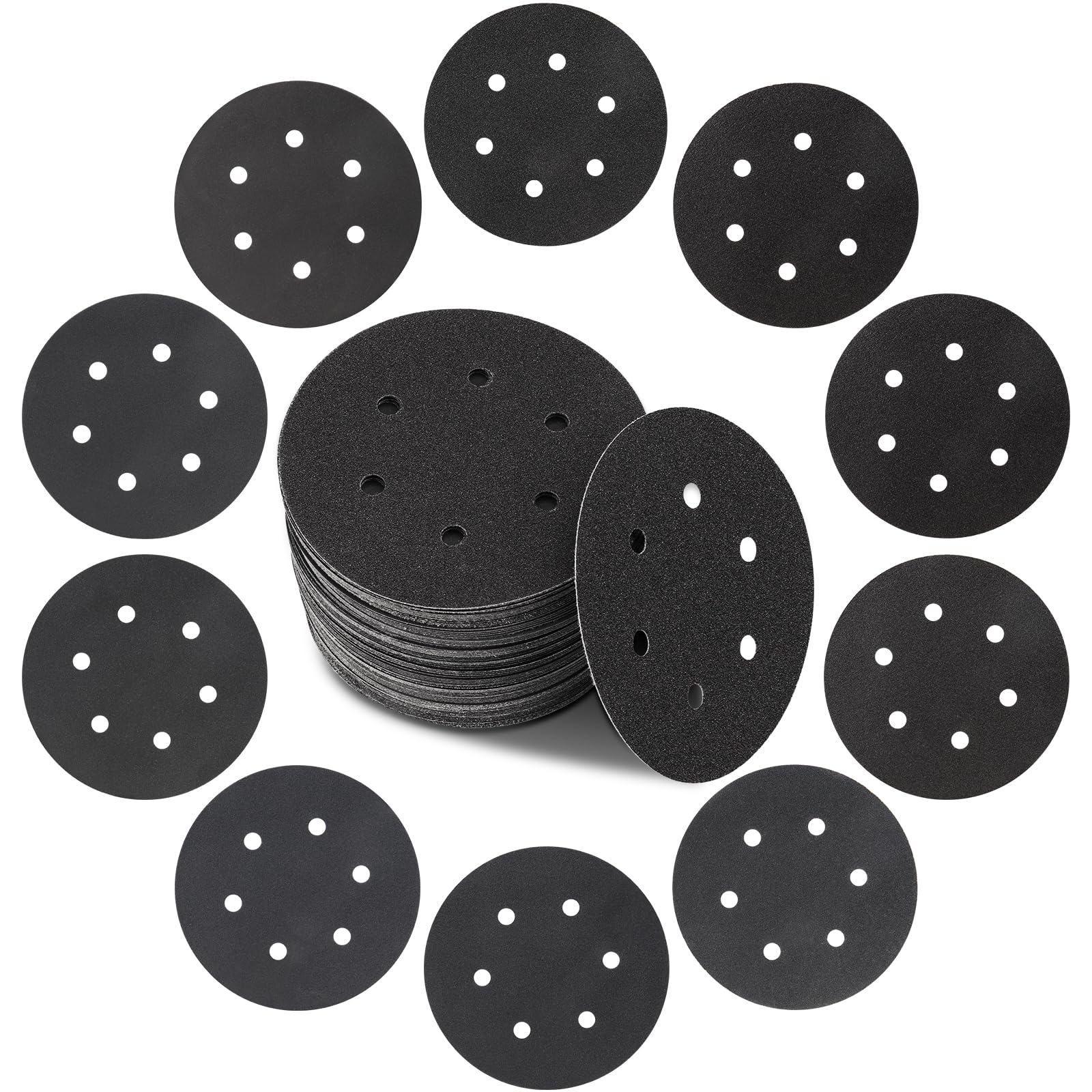 50 Disques Abrasifs 150 Mm 6 Trous Grain 80 - Ponçage Ponceuse Excentrique | Oxyde D'Aluminium Haute Performance