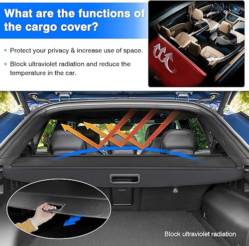 Miniatura 181 de Powerty Cubierta de Carga para Accesorios Kia Sportage 2023-2025 2026, Textura de Lona Cubierta Retráctil para Maletero Trasero de Carga de Equipaje